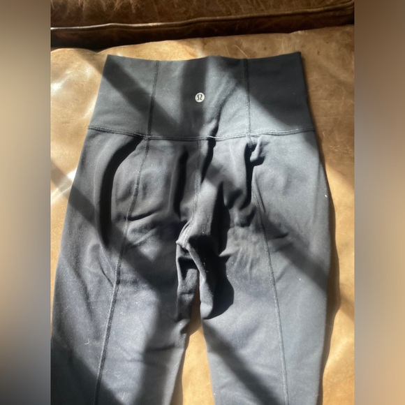 Lululemon Black Semi-Flared High-Rise Leggings with seam down the back - Picture 3 of 7